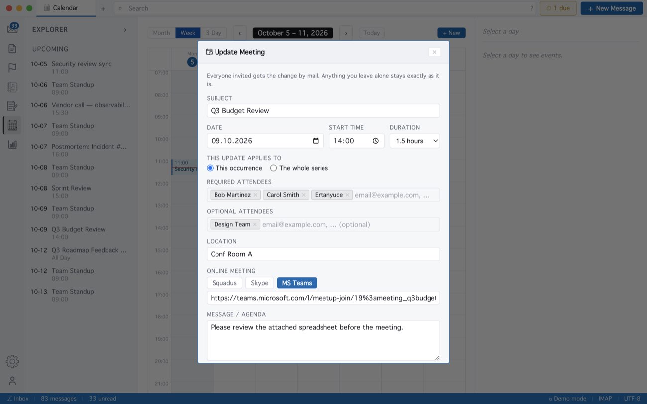MailCode: Update Meeting: a Teams link added, everything else left alone.