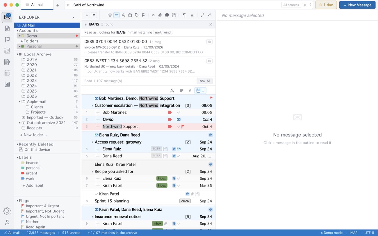 MailCode: IBAN of Northwind — read out of their mail, check digits verified.