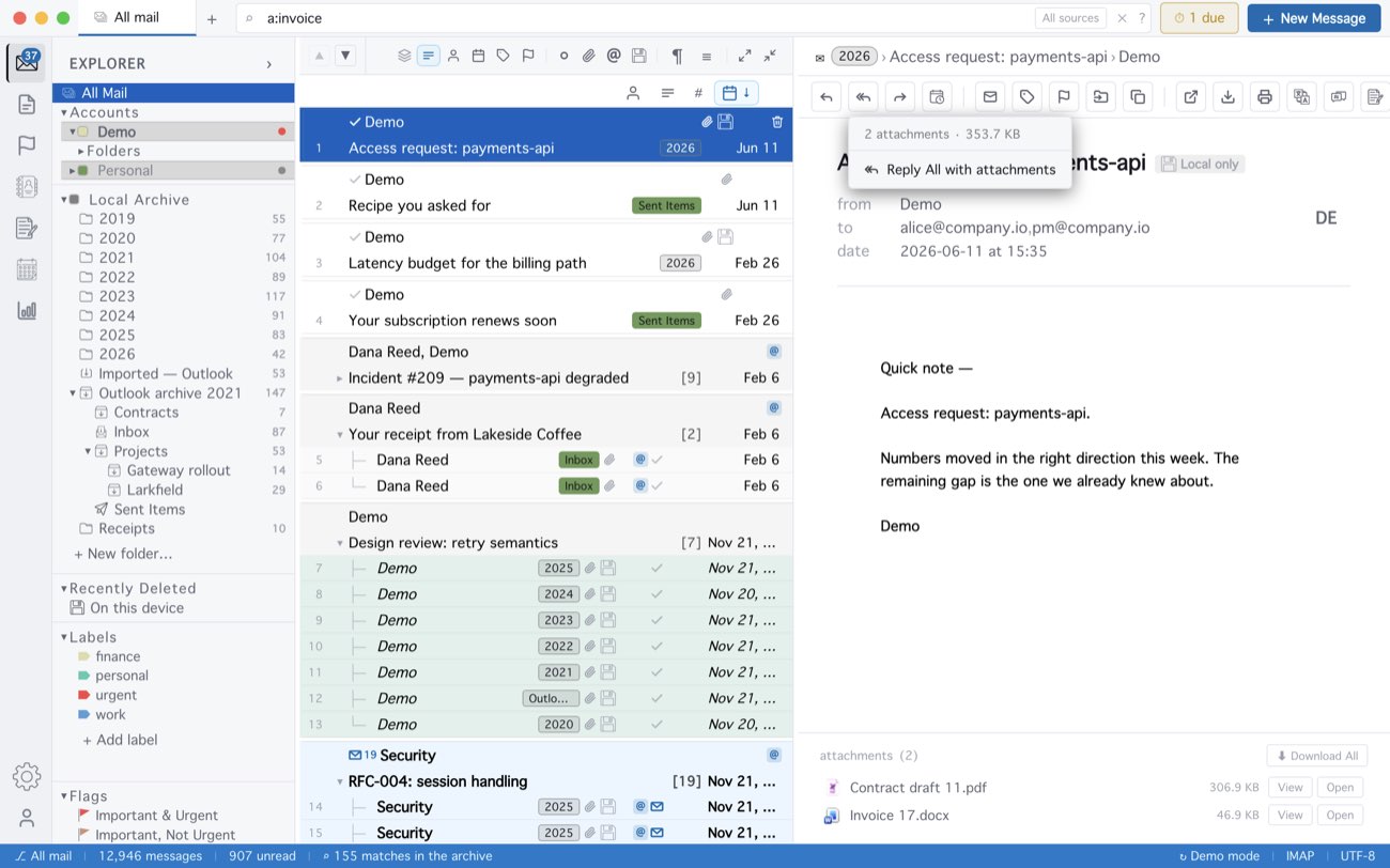 MailCode: Right-click on Reply All: the original’s attachments, counted and weighed.